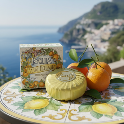 <b>Sabonete de 100g</b></br>Maioliche Art Edition</br><i>Linha Ischia</i>