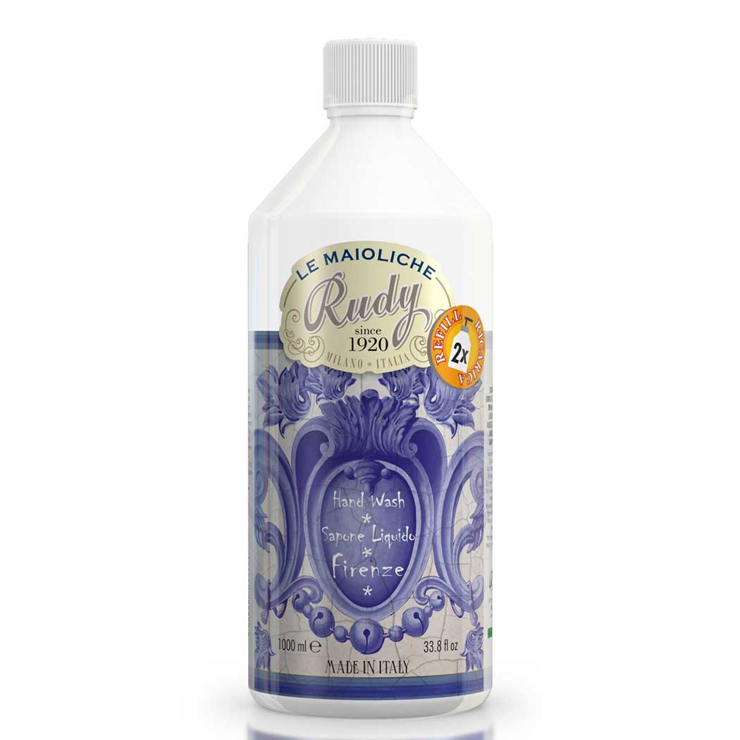 <b>Ricarica sapone liquido mani da 1000 mL</b></br>fiori bianchi e legni preziosi</br><i>Linea Firenze</i>