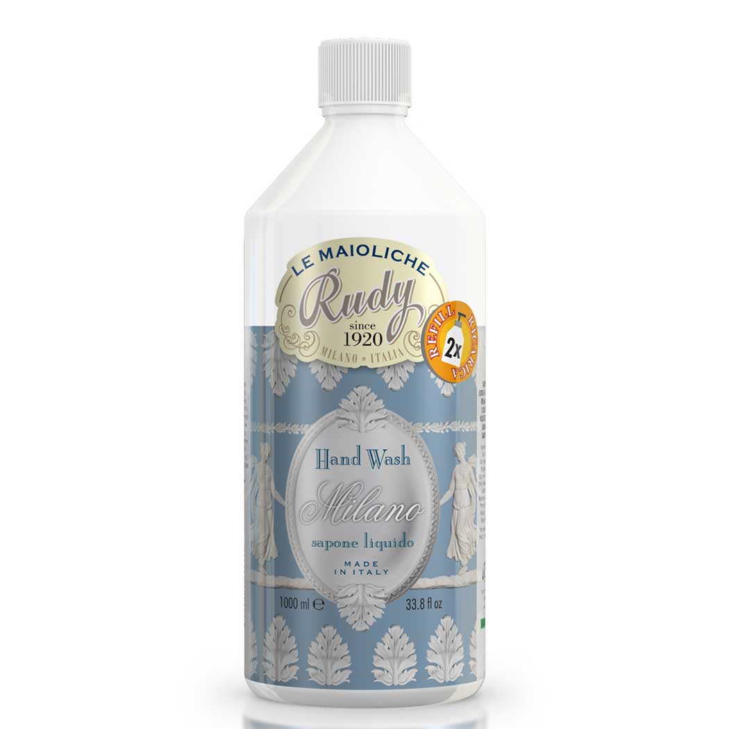 <b>Ricarica sapone liquido mani da 1000 mL</b></br>limone dolce e prugna</br><i>Linea Milano</i>