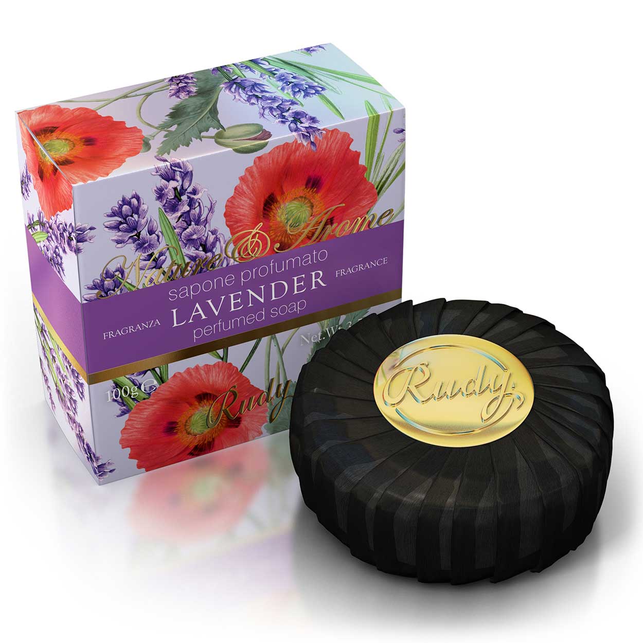 <b>100 g de pastilla de jabón</b></br>Nature&Arome</br><i>linea lavanda</i>