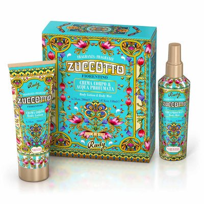 <b>Caja de Regalo con Agua Perfumada 150 mL + Crema Corporal Hidratante 200 mL</b></br>Edición Gourmand</br><i>Zuccotto</i>