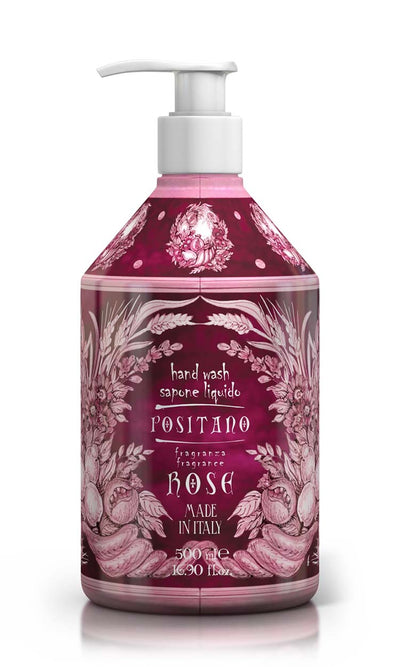 Sapone liquido mani rosa damasco positano rose